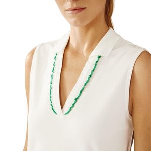 Tory Burch Performance Pique Ruffle Polo
